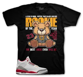 Retro 3 Cardinal Red Rookie Bear Shirt