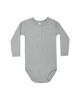 Ribbed Bodysuit –Dusty Blue