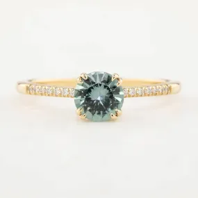 Sabrina Ring - 0.85ct Light Aqua Green Montana Sapphire (One of a kind)