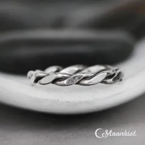 Silver Hammered Twist Wedding Band | Moonkist Designs