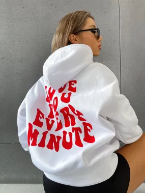 Slogan Graphic Drop Shoulder Hoodie