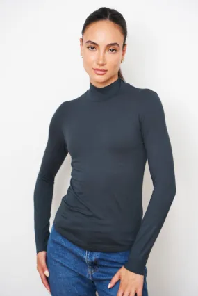 Soft Touch Long Sleeve Mock Neck Turtleneck in Crepuscule