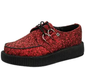 T.U.K RED GLITTER VIVA LOW CREEPER