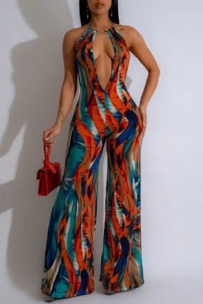 Women V Cut One Piece Jumpsuit